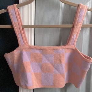 Checkered extra cropped tank